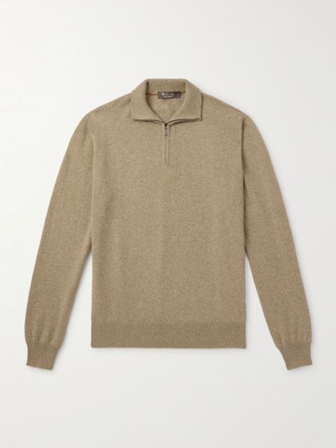 Loro Piana Slim-Fit Baby Cashmere Half-Zip Sweater Brown