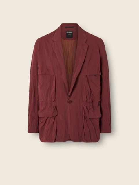 ZEGNA DARK BURGUNDY COTTON JACKET