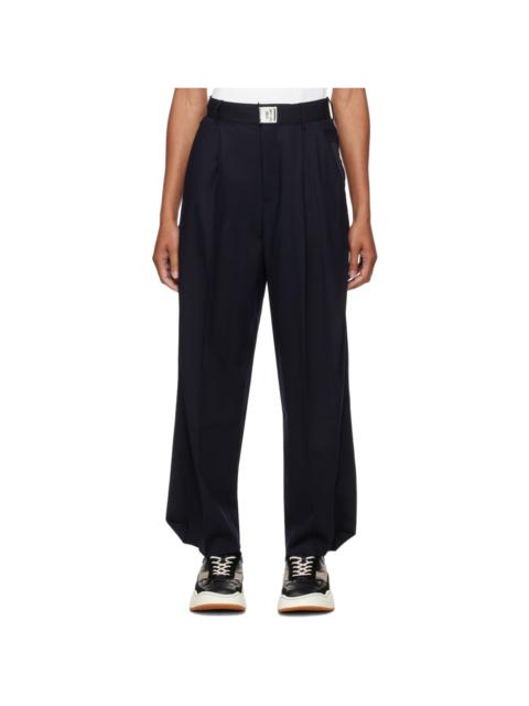 ADER error Navy Pleated Trousers