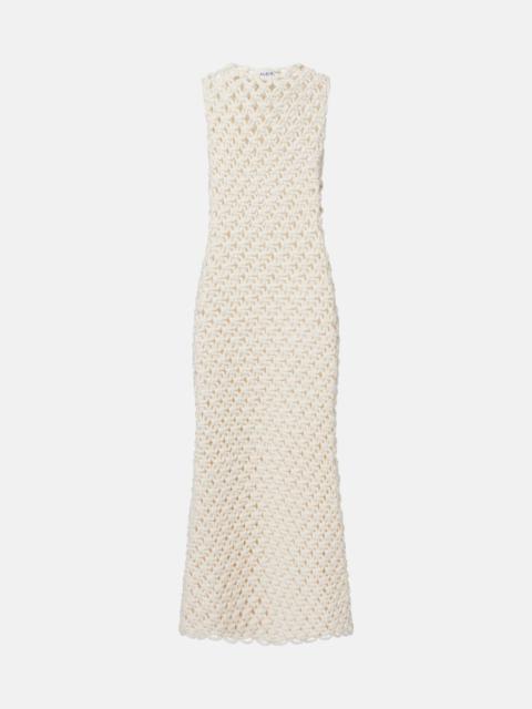 Alaïa Open-knit cotton-blend maxi dress