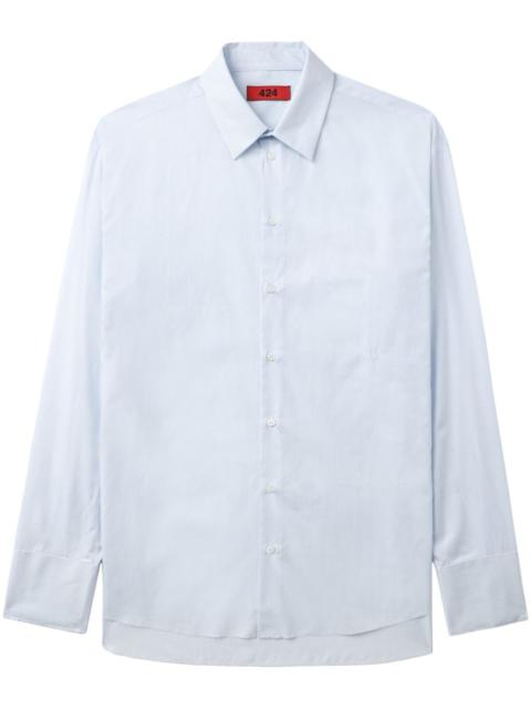 424 classic collar pinstriped cotton shirt