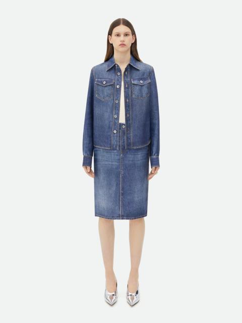 Bottega Veneta Denim Printed Silk And Viscose Shirt