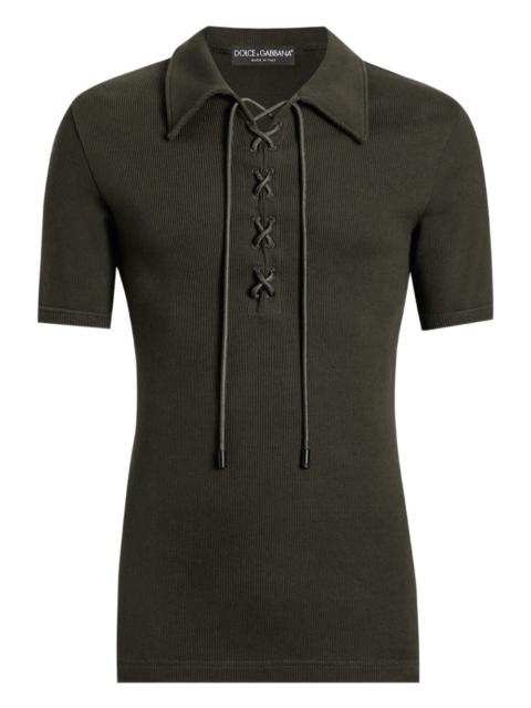 Dolce & Gabbana lace-up polo shirt