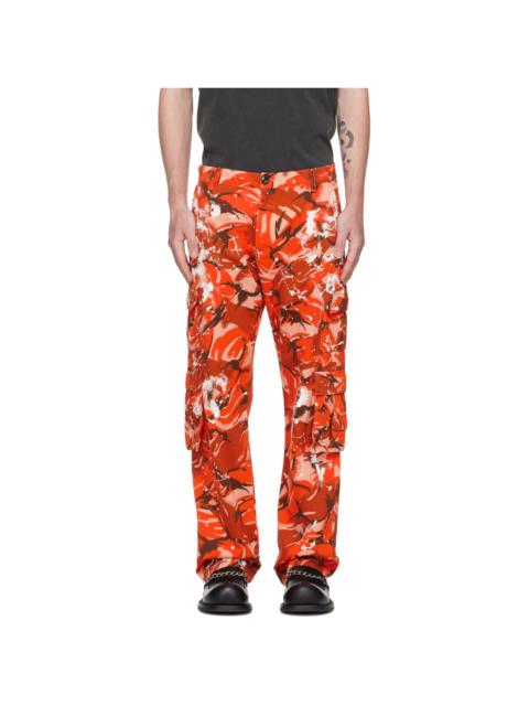 Martine Rose Orange Camouflage Cargo Pants
