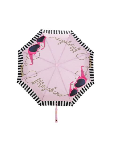 Moschino heart glasses-print compact umbrella