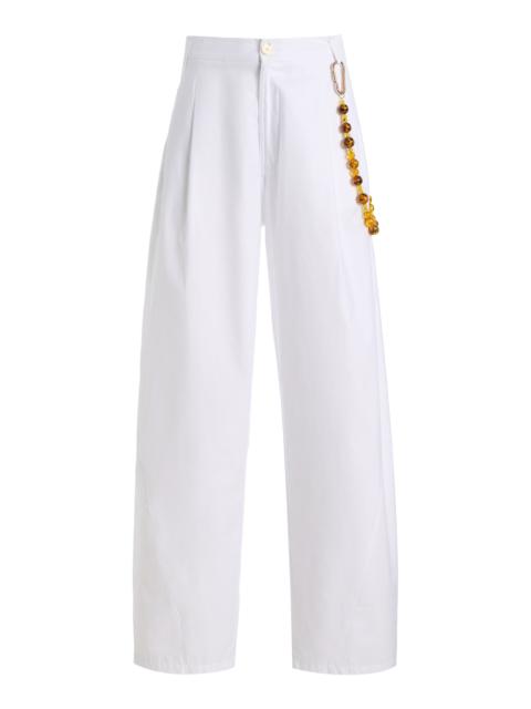 DARKPARK Phebe Twill Wide-Leg Pants white