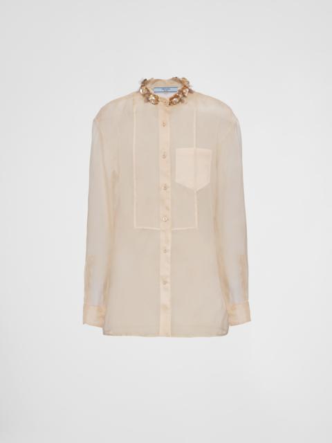 Prada Embroidered organza shirt