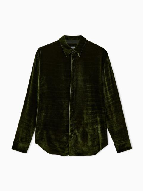 GIORGIO ARMANI SHIRT REGULAR FIT IN LIGHTWEIGHT VISCOSE AND SILK VELVET