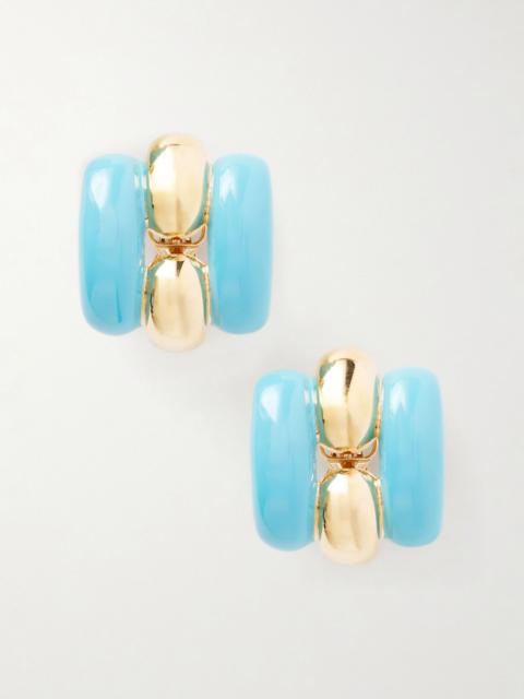 Valentino Pas Plus enamel earrings Turquoise