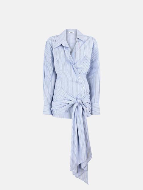 THE ATTICO LIGHT BLUE AND WHITE MINI DRESS