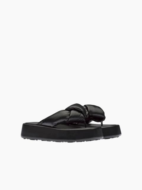 Miu Miu Padded mordoré nappa leather thong sandals