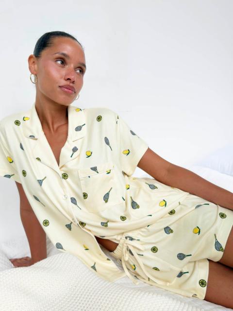 Splendid Lemon Tennis Flora Pillowsoft Short Set