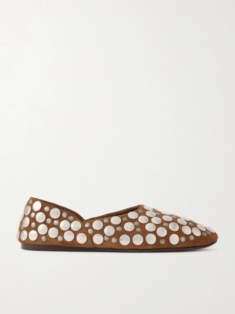 KHAITE Jane Studded Suede Flats