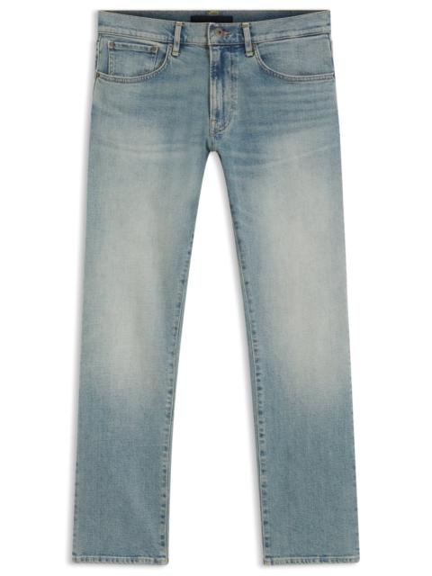 BOSS BOSS BY BECKHAM SLIM-FIT JEANS IN BLUE STRETCH DENIM