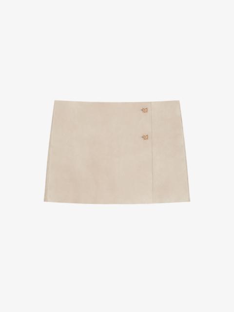 Givenchy WRAP MINI SKIRT IN SUEDE WITH 4G DETAIL