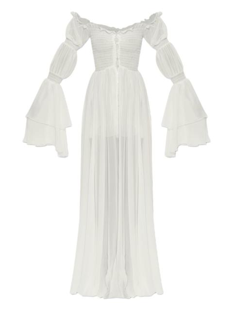 Blumarine ruffled smocked dress