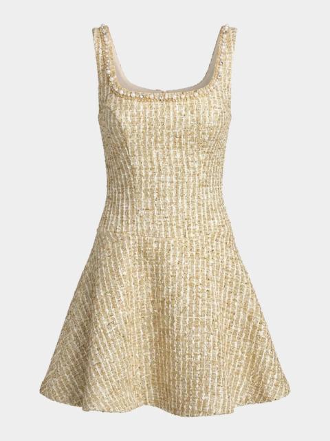 MAC DUGGAL Ieena Embellished Bouclé A-Line Mini Dress