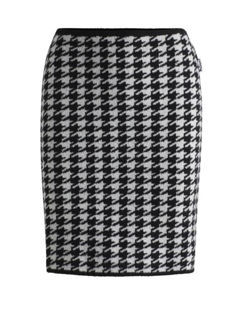HUGO SLIM-FIT MINI SKIRT IN A HOUNDSTOOTH COTTON BLEND