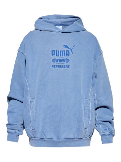 x Represent logo-embroidered hooded sweater