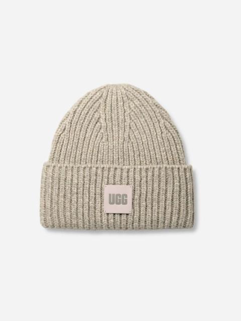UGG ® Men's Chunky Rib Beanie Polyester Blend in Light Grey