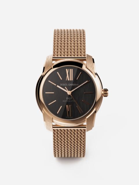 Dolce & Gabbana DG7 watch in red gold with Milano mesh bracalet