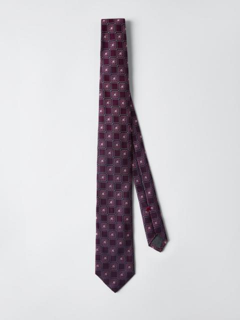 Silk tie with geometric design