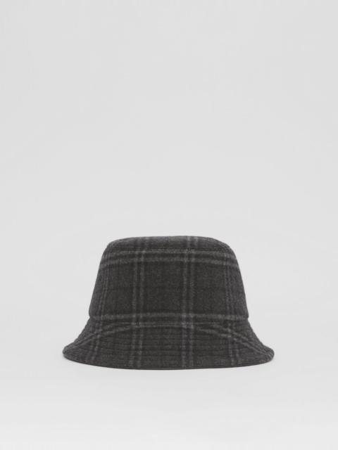 Check Wool Cashmere Bucket Hat