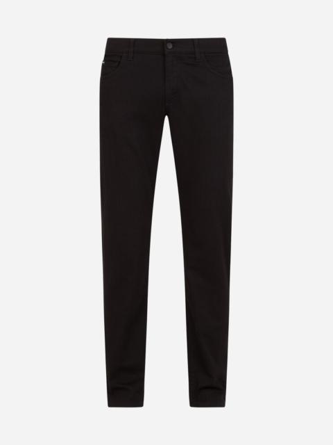 Black slim-fit stretch jeans