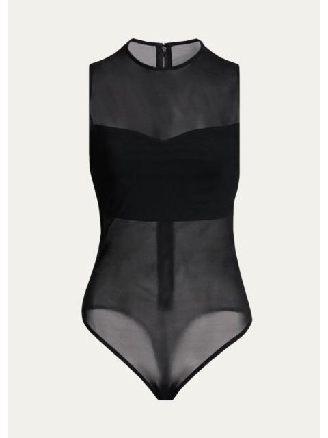 Alice + Olivia Mesh Bandeau Bodysuit