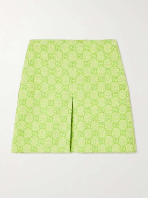 GUCCI Cotton-blend bouclé-jacquard mini skirt