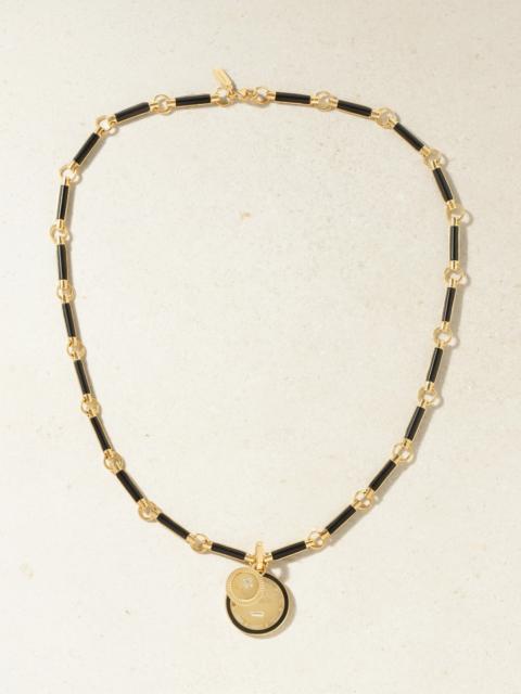 FOUNDRAE Ever Growing Vivacity 18-karat Gold Onyx Necklace