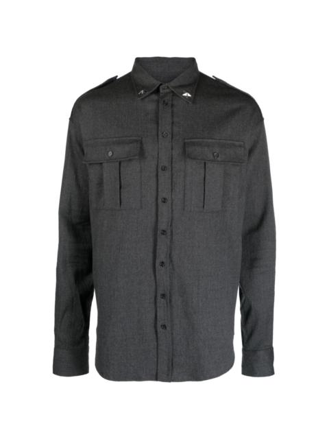 long-sleeve virgin wool shirt