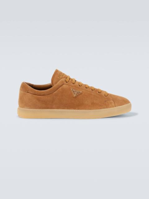 Prada Logo suede sneakers