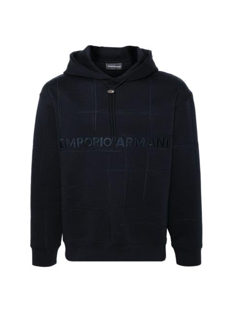 logo-embroidered drop-shoulder hoodie