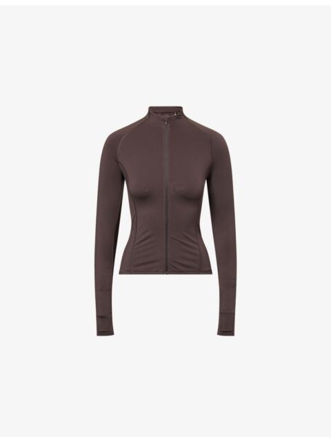 ADANOLA Ultimate Zip-Up Stretch-Woven Top