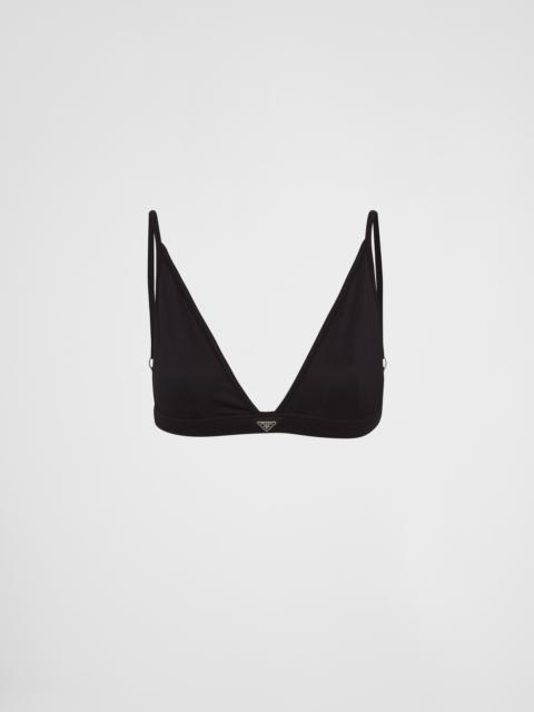 Prada Washed Denim Bra Top It 44 - Black