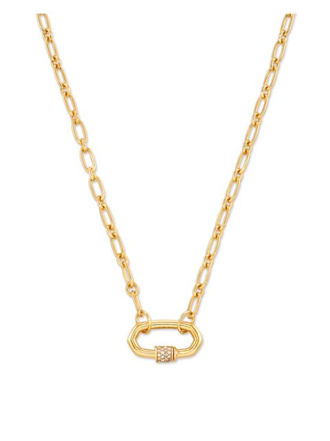 KENDRA SCOTT Bristol 18k Gold Vermeil Link Necklace in White Sapphire