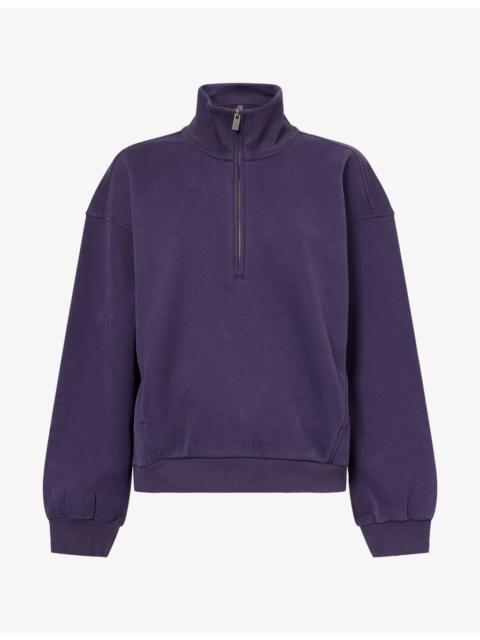 Vuori Restore Oversized Half-Zip Cotton-Jersey Sweatshirt