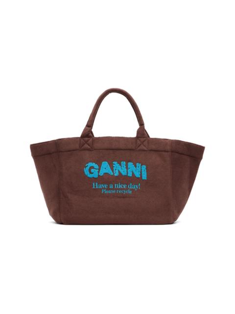 GANNI Brown & Blue Reversible XXL Tote