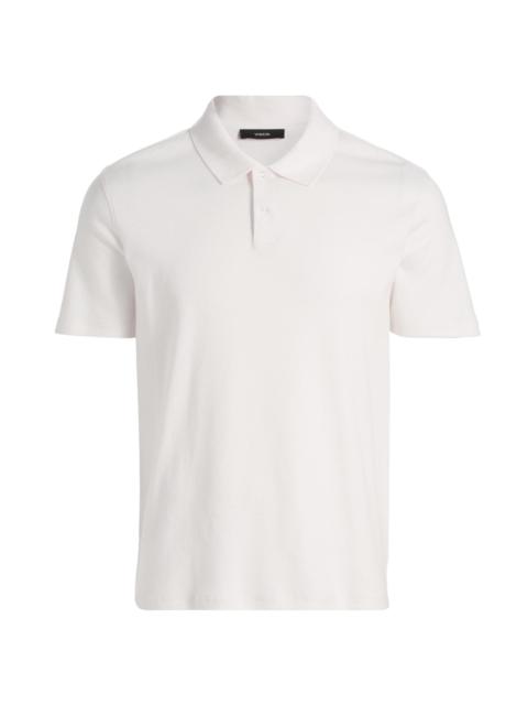 Vince Men's Mesh Knit Snap Polo Shirt - Off White