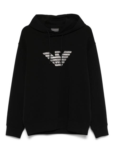 EMPORIO ARMANI Logo-embroidered Hoodie | REVERSIBLE