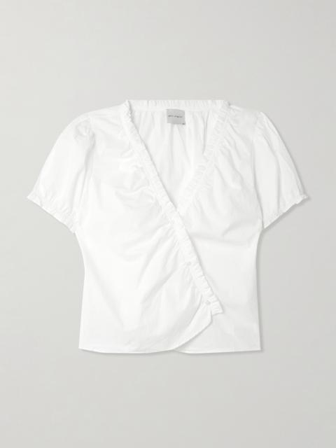 DEIJI STUDIOS Cross Ruffled Organic Cotton Top
