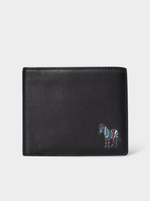 Paul Smith Black Leather Zebra Logo Billfold Wallet