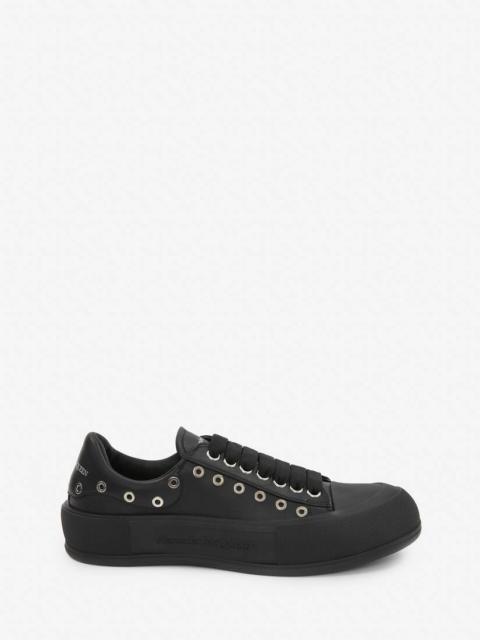 Alexander McQueen Men's Deck Plimsoll in Black/silver