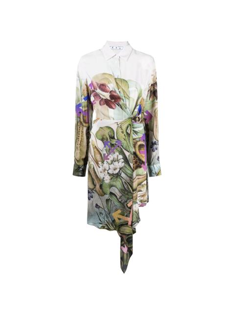 botanical-print shirt dress