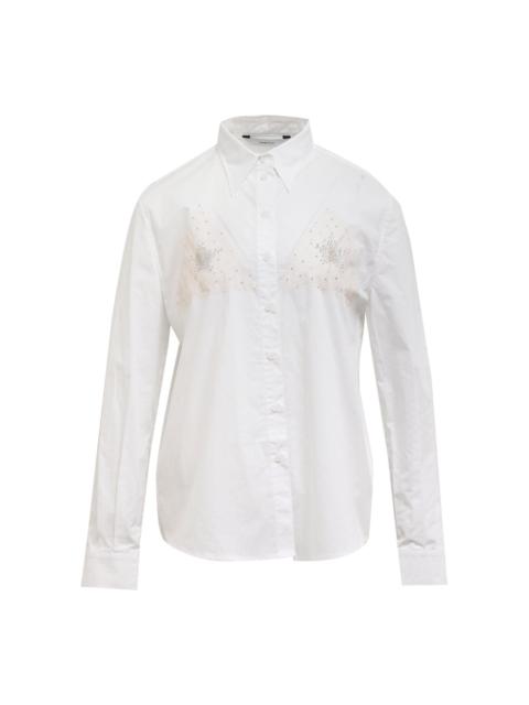 pushBUTTON White Bra Cubic Shirt