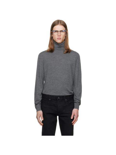TOM FORD Gray Fine Gauge Pure Wool Turtleneck