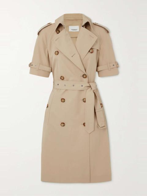 Burberry Belted double-breasted cotton-twill dress