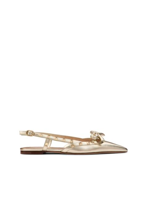 Rockstud Bow slingback ballerinas