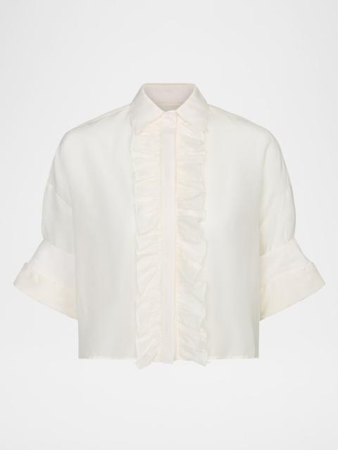 TWP Next Ex Cotton-Silk Ruffle Shirt
